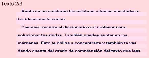 Texto de 6 líneas en el que están tapados medianamente los trazos inferiores de las palabras (más que en el anterior). Aún se puede leer bien.